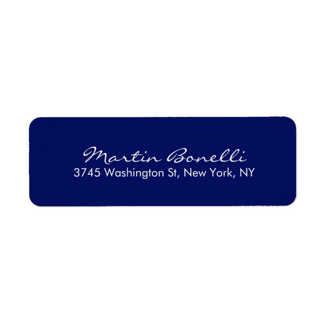 Dark Blue White Minimalist Script Plain Simple (Devant)