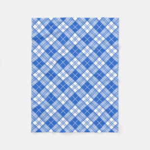Dark Blue White Tartan Pattern yxm0uat9 diagonal Fleece Blanket