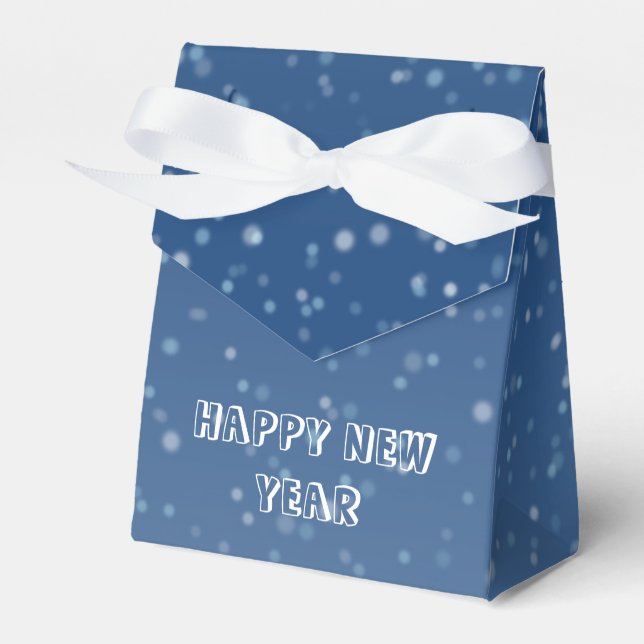 dark blue winter night favor box (Front Side)
