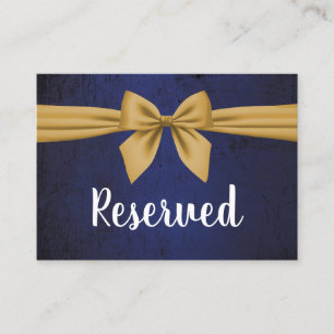 Dark Blue with Gold Bow Place Card