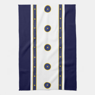 Dark Blue with Gold Stars Kitchen Towel