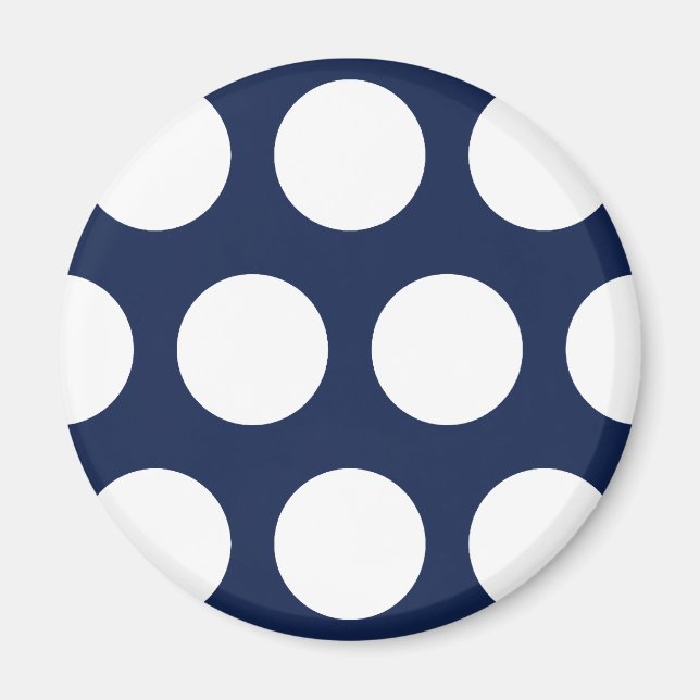 Dark Blue with White Dots Magnet (Front)