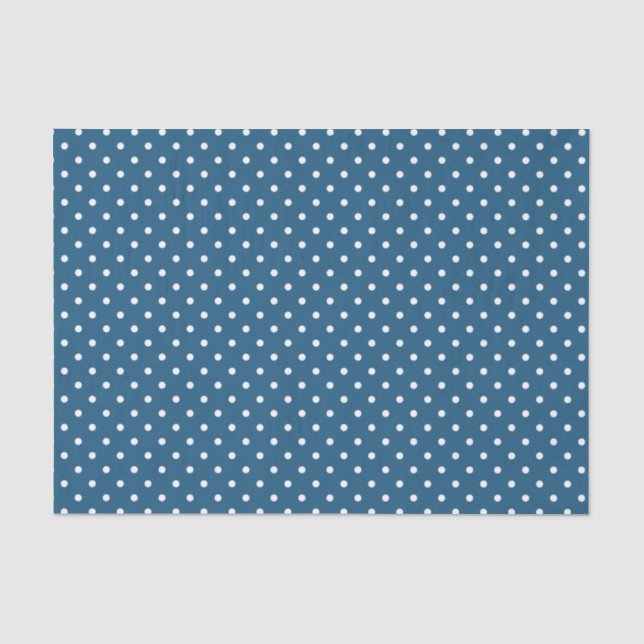 Dark Blue with White Polka Dots  Tissue Paper (Front)