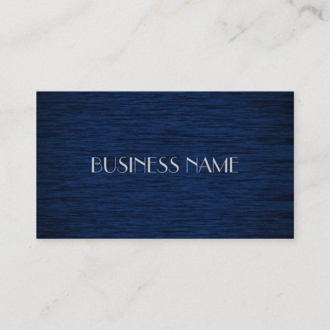 Dark Blue Wood Material Business Cards (Front)