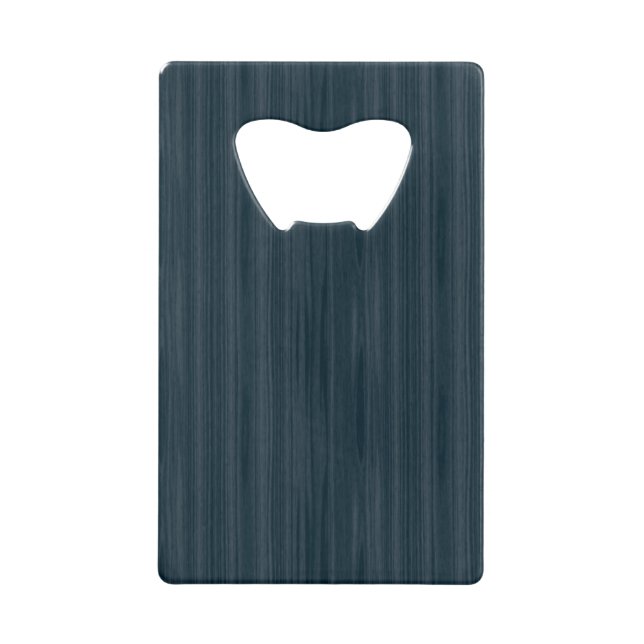 Dark Blue Woodgrain Wallet Bottle Opener (Front)