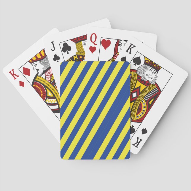 Dark Blue & Yellow Stripes  Playing Cards (Back)