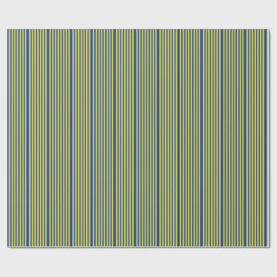 Dark Blue & Yellow Stripes  Wrapping Paper