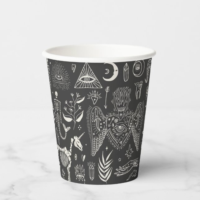 Dark Boho Coven Paper Cups (Front)