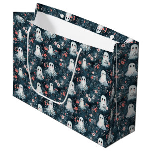 Dark Boho Ghost Pattern Large Gift Bag