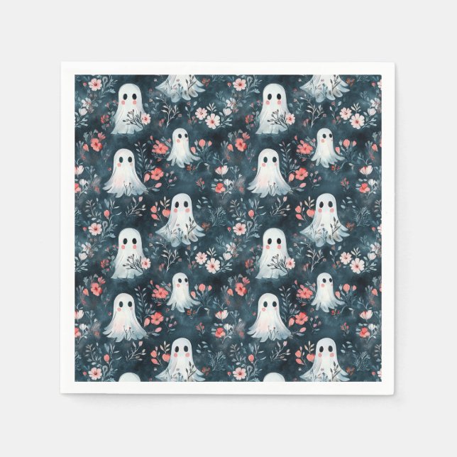 Dark Boho Ghost Pattern Napkins (Front)