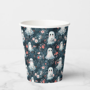 Dark Boho Ghost Pattern Paper Cups
