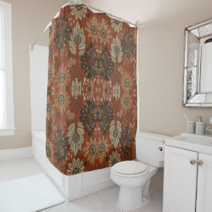 Dark Boho Terracotta Sage Botanical Pattern
