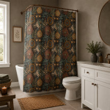 Dark Boho Terracotta Sage Botanical Pattern