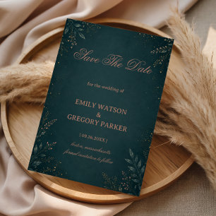 Dark Botanical Elegant Luxurious Save The Date