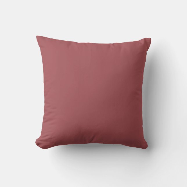 Dark Brick Red Solid Colour 2024 Trending Shade Throw Pillow (Front)