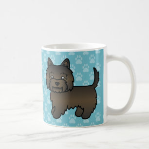 Dark Brindle Cairn Terrier Cartoon Dog Coffee Mug