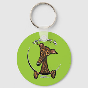 Dark Brindle Greyhound IAAM Keychain