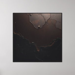 Dark Bronze Abstract Resin Texture Art Canvas Print