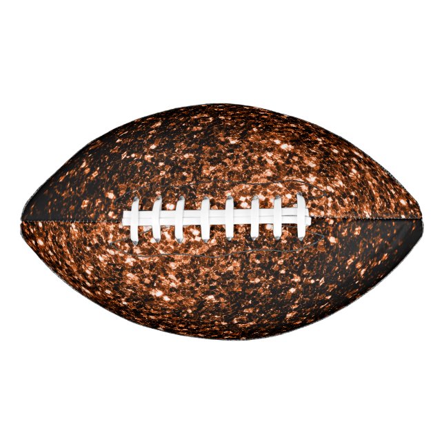 Dark bronze faux glitter sparkles bling football (Front)