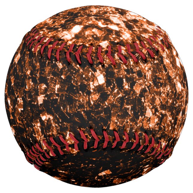 Dark bronze faux glitter sparkles bling softball (Front)