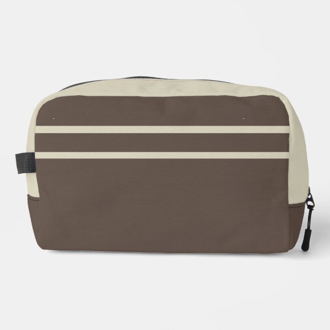 Dark Brown and Beige Dopp Kit (Front)