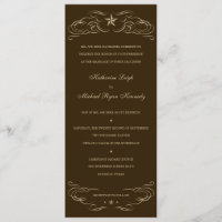 Dark Brown and Beige Lone Star Wedding Invitations