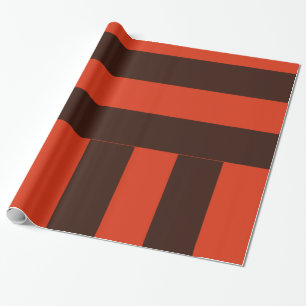 Dark Brown and Dark Orange Stripes Wrapping Paper
