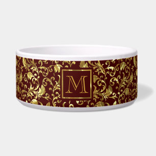Dark Brown And Gold Vintage Damasks Monogram