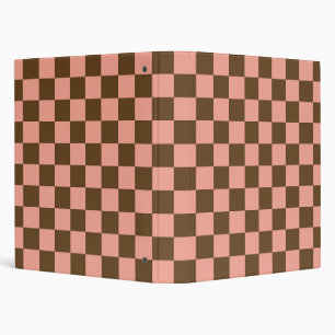 Dark Brown and Light Pink Chequerboard Binder