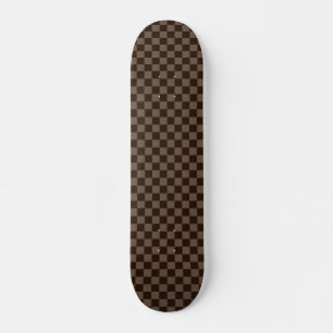 Dark Brown and Quincy Checkerboard Skateboard