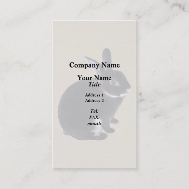 Dark Brown and White Mini Rex Rabbit Business Card (Front)