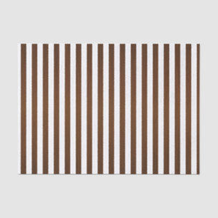 Dark Brown and White Stripes Tissue Paper