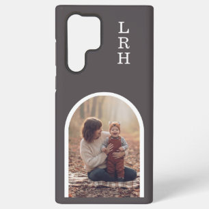 Dark Brown Arch Frame Photo Monogram Samsung Galaxy Case