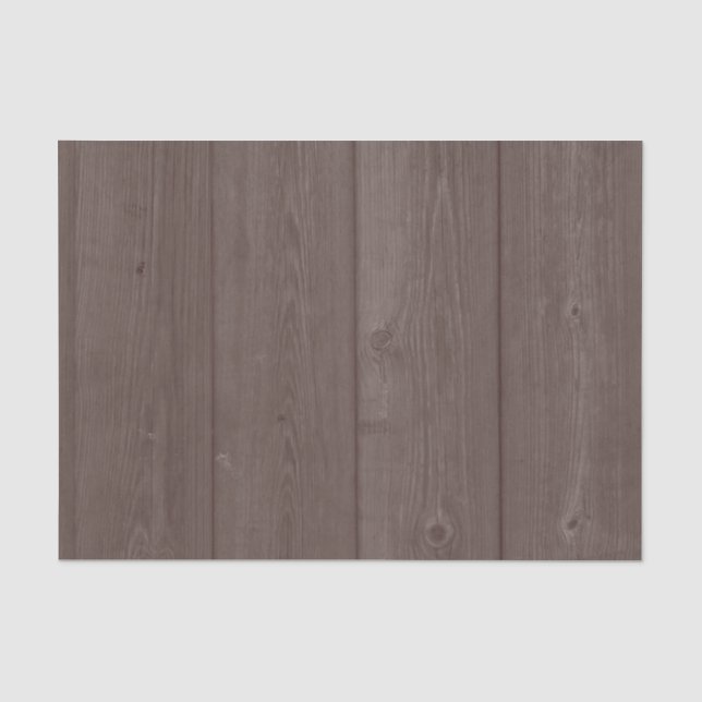 Dark brown barn wood grain gift wrap tissue paper (Front)