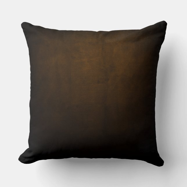 Dark Brown & Black Textile Design Throw Pillow (Front)