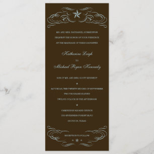 Dark Brown & Blue Lone Star Wedding Invitations