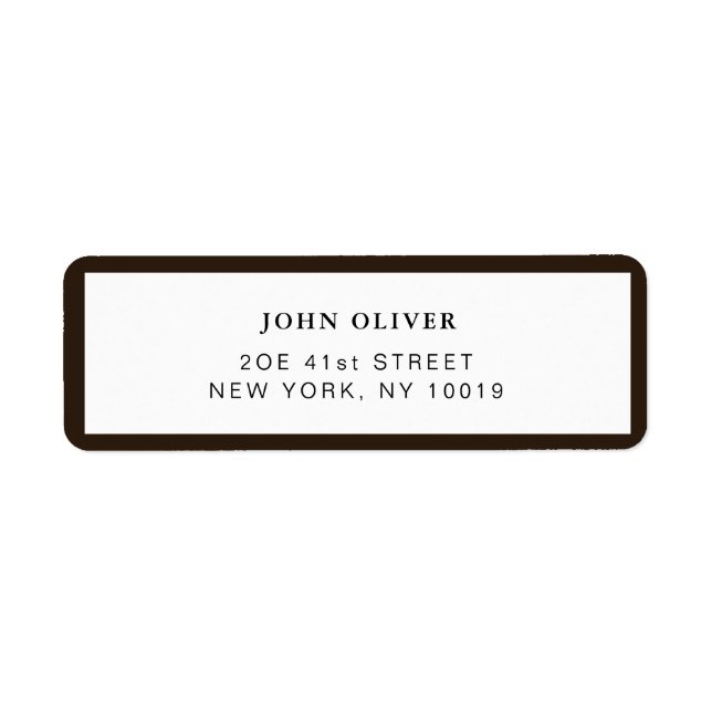 Dark brown border Formal return address Label (Front)