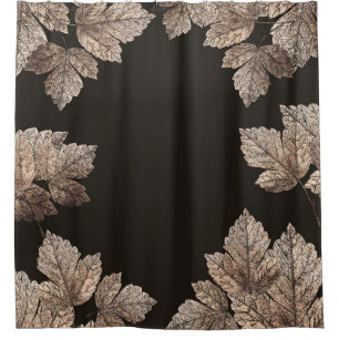 Dark Brown & Bronze Leaves Rustic Glam Fall
