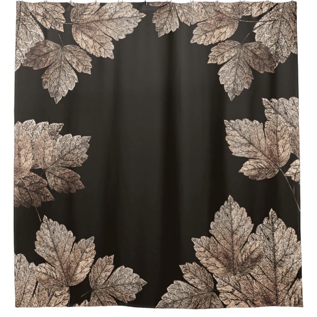 Dark Brown & Bronze Leaves Rustic Glam Fall (Front)