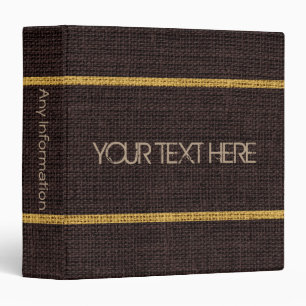 Dark Brown Burlap Linen Rustic Jute Binder