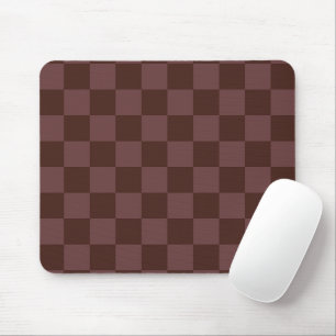 Dark Brown Checkerboard Mouse Pad