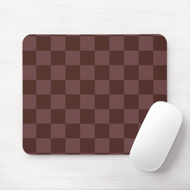 Dark Brown Checkerboard Mouse Pad (With Mouse)