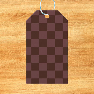 Dark Brown Chequerboard Gift Tags