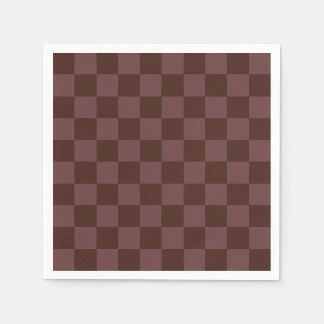 Dark Brown Chequerboard Napkin (Front)