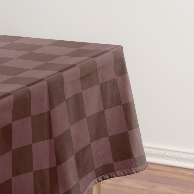 Dark Brown Chequerboard Tablecloth (In Situ)