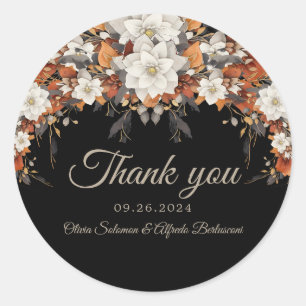 Dark brown, coffee caramel and beige autumn classic round sticker