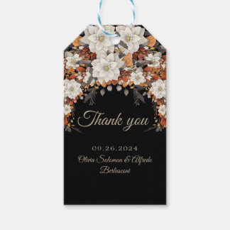 Dark brown, coffee caramel and beige autumn gift tags