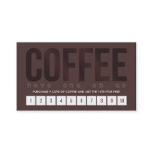 Dark Brown Coffee Punch Card
