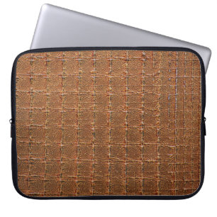 Dark Brown Crocodile Leather Texture Design Laptop Sleeve