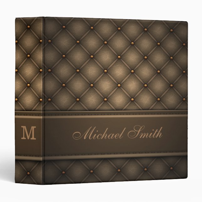 Dark Brown Elegant Leather Binder (Front/Spine)